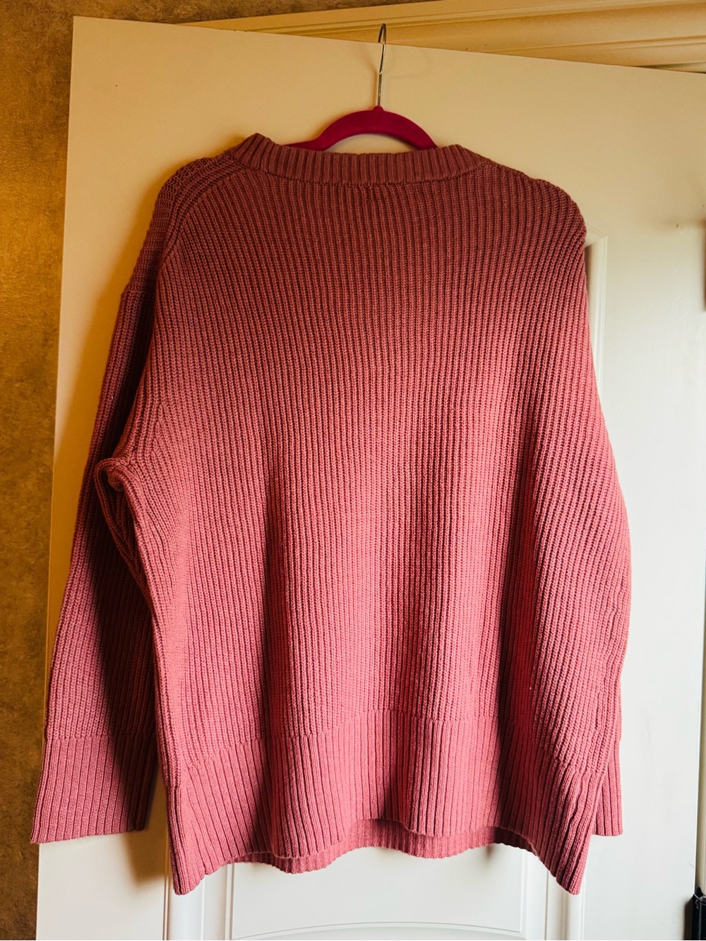 Dusty Rose Ribbed Crewneck Sweater - Picture 2 of 5